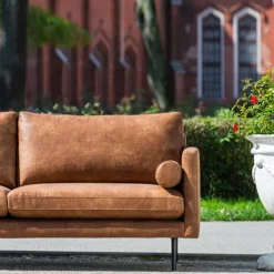 Outlet HomingXL 3 zitsbank - Daisy - met doorgestikte armleuning - leer Colorado cognac 03