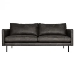 Outlet HomingXL 3 zitsbank - Daisy - met doorgestikte armleuning - leer Colorado antraciet 01