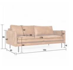 Clearance HomingXL 3 zitsbank - Violet - velours Brunei 45