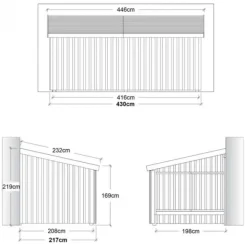 Clearance Plus Danmark Aanbouw berging open 9,5 m2 onbehandeld 217 x 430 x 219 cm