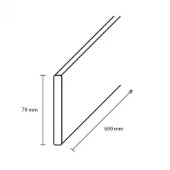 Discount Bo Lundgren Afwerkkap Rechts - Vasteras Zwart Houtnerf - 69 x 7 cm