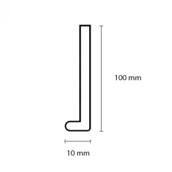 Best Bo Lundgren Afwerklijst L-kap - Vasteras Zwart Houtnerf - 100 x 10 mm 305 cm