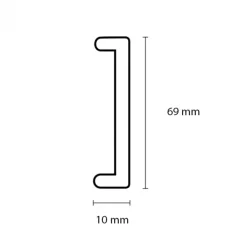 Online Bo Lundgren Afwerklijst U-kap - Gavle Warm Noten - 69 x 10 mm 305 cm