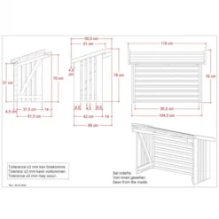 Plus Danmark Airco ombouw hout - wit - 116 x 56 x 78 cm (BxDxH)