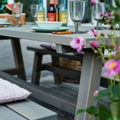 Sale Plus Danmark Bank vuren - Country gegrond grijsbruin 37 x 177 x 46 cm