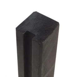 New Plus Danmark Begin of eindpaal rabatsysteem vuren - 9 x 9 cm zwart geschaafd