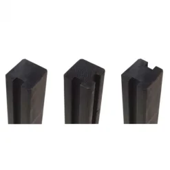 New Plus Danmark Begin of eindpaal rabatsysteem vuren - 9 x 9 cm zwart geschaafd