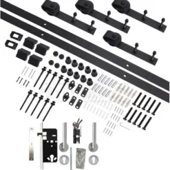 Sale TrendHout Beslagset zwart - schuifdeur systeem recht dubbel