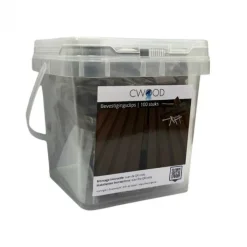 Clearance C-Wood Bevestigingsclips kunststof bruin gevlamd incl RVS schroeven (100 stuks)