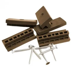 Clearance C-Wood Bevestigingsclips kunststof bruin gevlamd incl RVS schroeven (100 stuks)