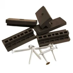 Best C-Wood Bevestigingsclips kunststof donkerbruin incl RVS schroeven (100 stuks)