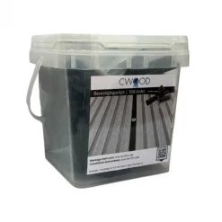 Online C-Wood Bevestigingsclips kunststof antraciet incl RVS schroeven (100 stuks)