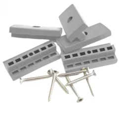 C-Wood Bevestigingsclips kunststof steengrijs gevlamd incl RVS schroeven (100 stuks)