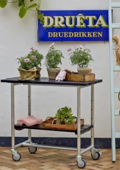 Hot Plus Danmark Bijzettafel vuren geimpregneerd - Urban met plank zwart 50 x 100 x 90 cm