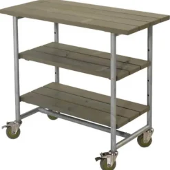 Sale Plus Danmark Bijzettafel vuren geimpregneerd - Urban met twee planken grijsbruin 50 x 100 x 90 cm