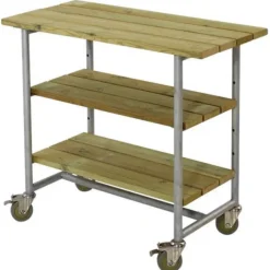 Sale Plus Danmark Bijzettafel vuren geimpregneerd - Urban met twee planken 50 x 100 x 90 cm