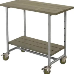 Outlet Plus Danmark Bijzettafel vuren geimpregneerd - Urban met plank grijsbruin 50 x 100 x 90 cm