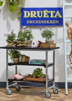 Outlet Plus Danmark Bijzettafel vuren geimpregneerd - Urban met twee planken zwart 50 x 100 x 90 cm