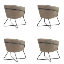 Outlet Bo Lundgren Eetkamerstoel - Nova - lederlook Soft groen (4 stuks)