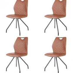 Sale Bo Lundgren Eetkamerstoel - Carlos - leer Vintage cognac (4 stuks)