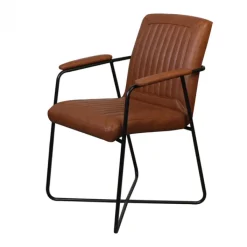 Clearance Bo Lundgren Eetkamerstoel - Henry - leer Vintage cognac (4 stuks)