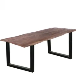 Outlet HomingXL Boomstamtafel massief Acacia Oud Hout - 220 x 100 cm - Bladdikte 5 cm - Diverse poten