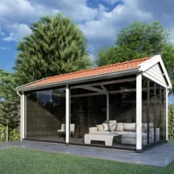 Hot TrendHout Buitenverblijf zadeldak Betula - 4 meter diep