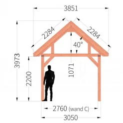 Hot TrendHout Buitenverblijf Zadeldak XL - 3 meter diep