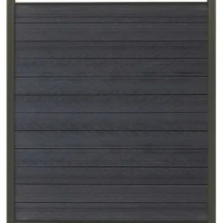 Clearance C-Wood Schutting composiet co-extrusie Garda antraciet met antraciet aluminium kader (180 x 180 cm)