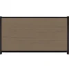 Outlet C-Wood Schutting composiet co-extrusie Como vergrijsd bruin met zwart aluminium kader (180 x 90 cm)