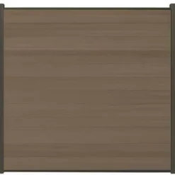 New C-Wood Schutting composiet co-extrusie Garda vergrijsd bruin met antraciet alu kader (180 x 180 cm)