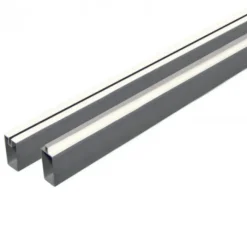 Outlet C-Wood Schutting composiet co-extrusie Como antraciet met blank aluminium kader (90 x 180 cm)