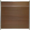 Online C-Wood Schutting composiet co-extrusie Como teak met blank aluminium kader en sierlijst (180 x 180 cm)