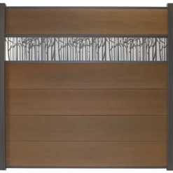 Outlet C-Wood Schutting composiet co-extrusie Como teak met antraciet aluminium kader (180 x 180 cm)