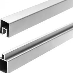 C-Wood Schutting composiet co-extrusie Garda antraciet met blank alu kader en sierlijst (180 x 180 cm)