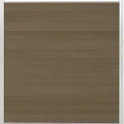 C-Wood Schutting composiet co-extrusie Garda vergrijsd bruin met blank alu kader (180 x 200 cm)