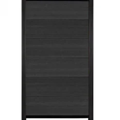 Discount C-Wood Schutting composiet co-extrusie Como antraciet met zwart aluminium kader (90 x 180 cm)