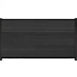 Discount C-Wood Schutting composiet co-extrusie Como antraciet met zwart aluminium kader (180 x 90 cm)