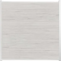 Clearance C-Wood Schutting composiet co-extrusie Como beige met wit aluminium kader (180 x 180 cm)