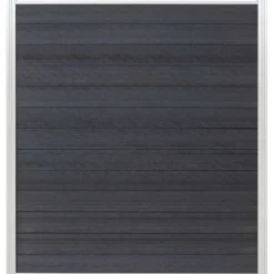 Hot C-Wood Schutting composiet co-extrusie Garda antraciet met blank aluminium kader (180 x 200 cm)