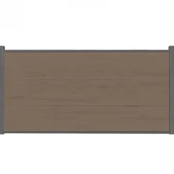Clearance C-Wood Schutting composiet co-extrusie Como vergrijsd bruin met antraciet alu kader (180 x 90 cm)