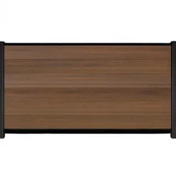 C-Wood Schutting composiet co-extrusie Garda teak met zwart aluminium kader (180 x 90 cm)