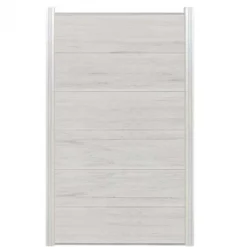 Clearance C-Wood Schutting composiet co-extrusie Como beige met blank aluminium kader (90 x 180 cm)