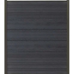 New C-Wood Schutting composiet co-extrusie Garda antraciet met antraciet aluminium kader (180 x 200 cm)