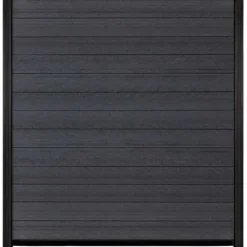 Outlet C-Wood Schutting composiet co-extrusie Garda antraciet met zwart aluminium kader (180 x 200 cm)