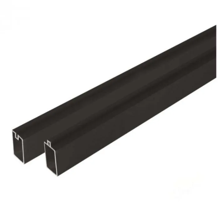 Outlet C-Wood Schutting composiet co-extrusie Garda antraciet met zwart aluminium kader (180 x 200 cm)