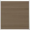 C-Wood Schutting composiet co-extrusie Garda vergrijsd bruin met wit aluminium kader (180 x 180 cm)