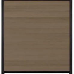 Sale C-Wood Schutting composiet co-extrusie Garda vergrijsd bruin met zwart alu kader (180 x 200 cm)