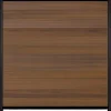Hot C-Wood Schutting composiet co-extrusie Garda teak met zwart aluminium kader (180 x 180 cm)