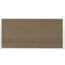 Clearance C-Wood Schutting composiet co-extrusie Garda vergrijsd bruin met blank alu kader (180 x 90 cm)